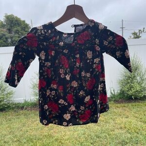 Old Navy Kids Dress - Black and Red Floral